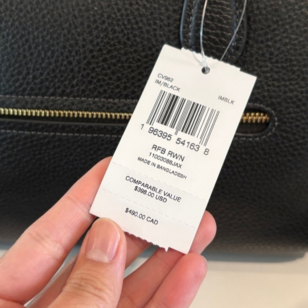 COACH Rowan Satchel Bag Black Refined Pebble Leather (NWT) - Picture 5 of 13